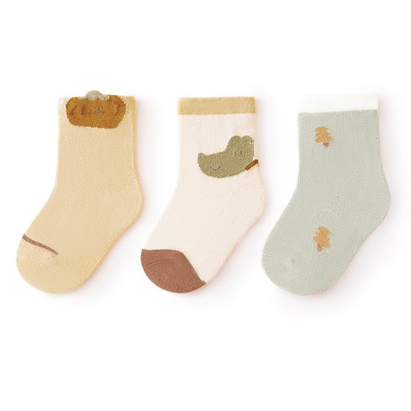 Unisex baby cartoon socks set in multiple pastel colors featuring a breathable stretch cotton blend — view 4