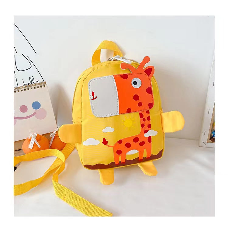 Kids Oxford cloth backpack with vibrant cartoon animal pattern and adjustable shoulder straps — view 4