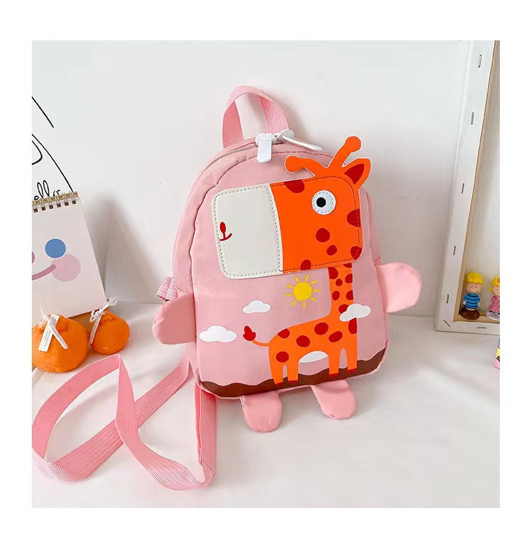 Kids Oxford cloth backpack with vibrant cartoon animal pattern and adjustable shoulder straps — view 5