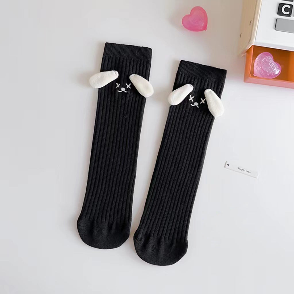 Mommy and me dog-ears knee-high socks in soft cotton blend for matching family outfits — view 5