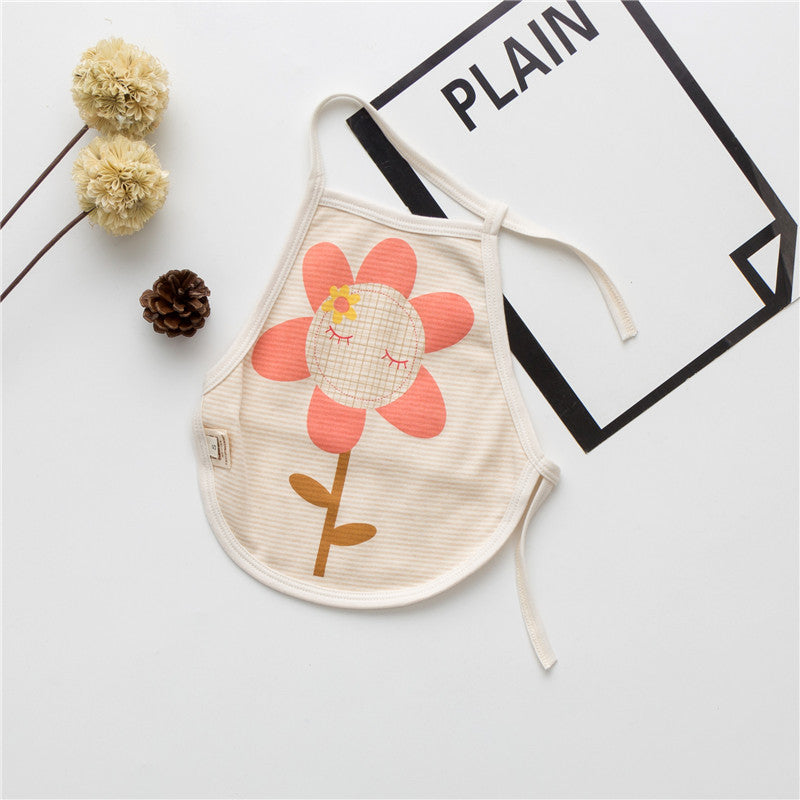 Lightweight cotton baby apron bib with adjustable belt and colorful printed patterns for summer feeding. — view 5