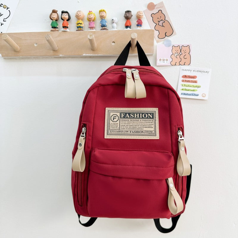 Lightweight canvas preschool backpack for children with letter pattern in multiple colors — view 4