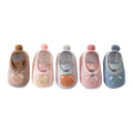 Baby girl non-slip cotton floor socks with cute embroidered cartoon pattern and playful tail design