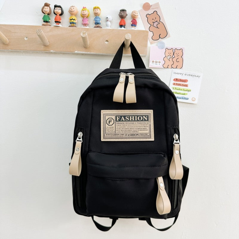 Lightweight canvas preschool backpack for children with letter pattern in multiple colors — view 5