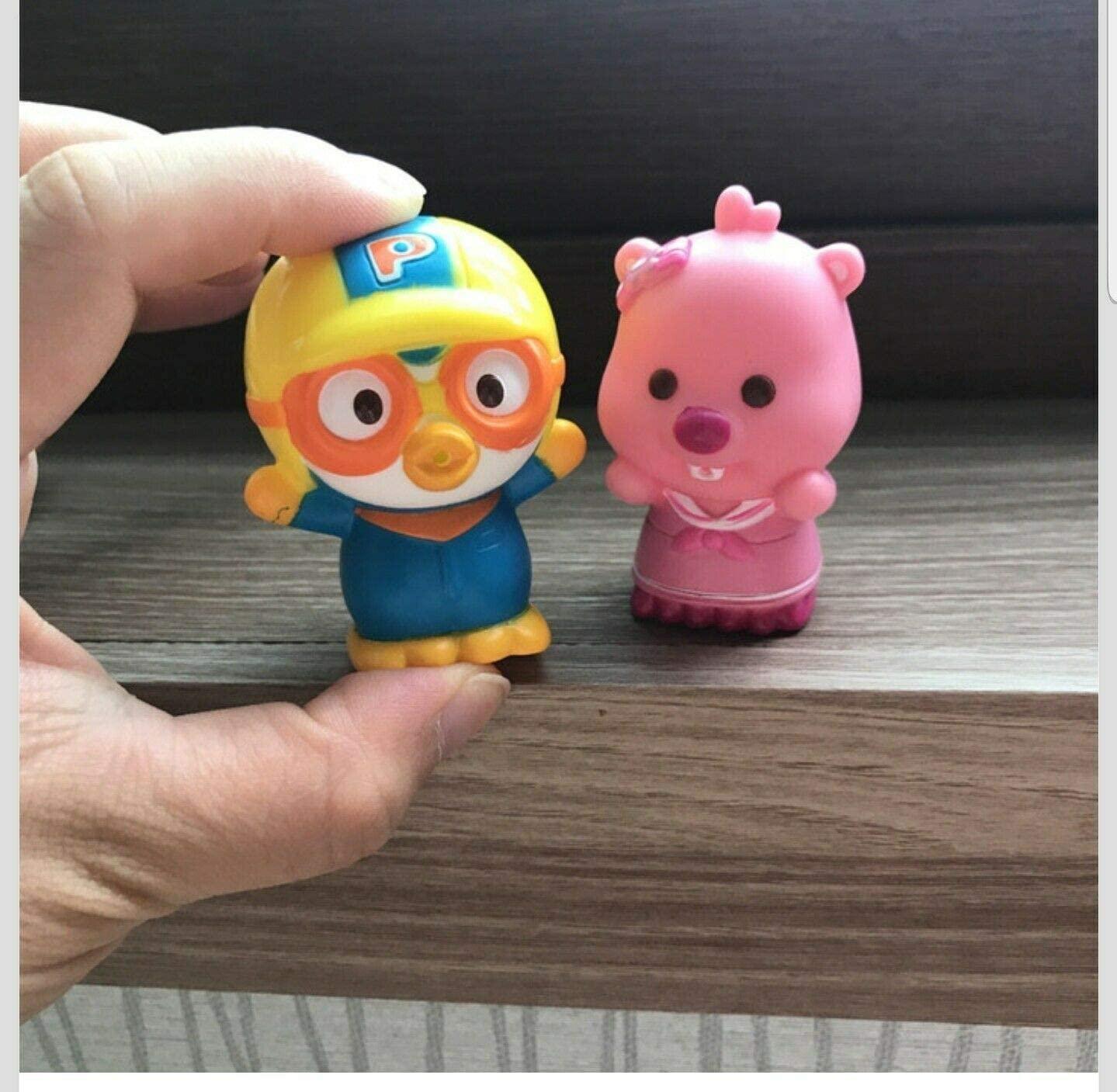PORORO character bath toy set featuring six colorful squirting animal figures for kids water play — view 4