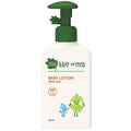 Natural moisture baby lotion in a 320ml pump bottle featuring gentle plant-based olive extract ingredients