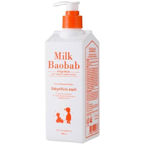 BIOKLASSE Milk Baobab baby body wash in a 500ml pump bottle for gentle skin care