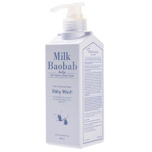 Milk Baobab baby wash 500ml pump bottle for hypoallergenic head to toe sensitive skin cleansing