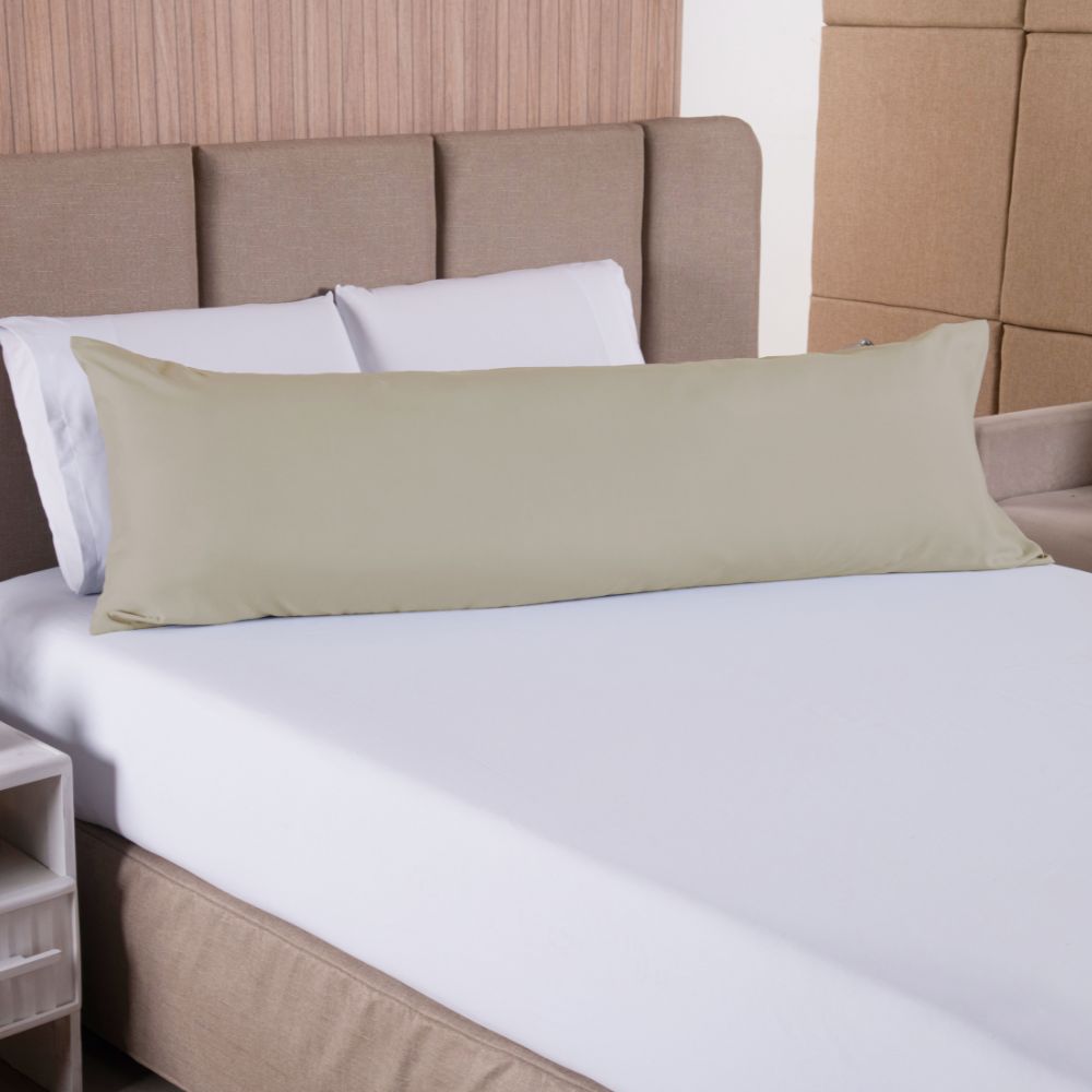 Long body pillow cover made of soft microfiber fabric featuring a smooth and seamless zipper closure