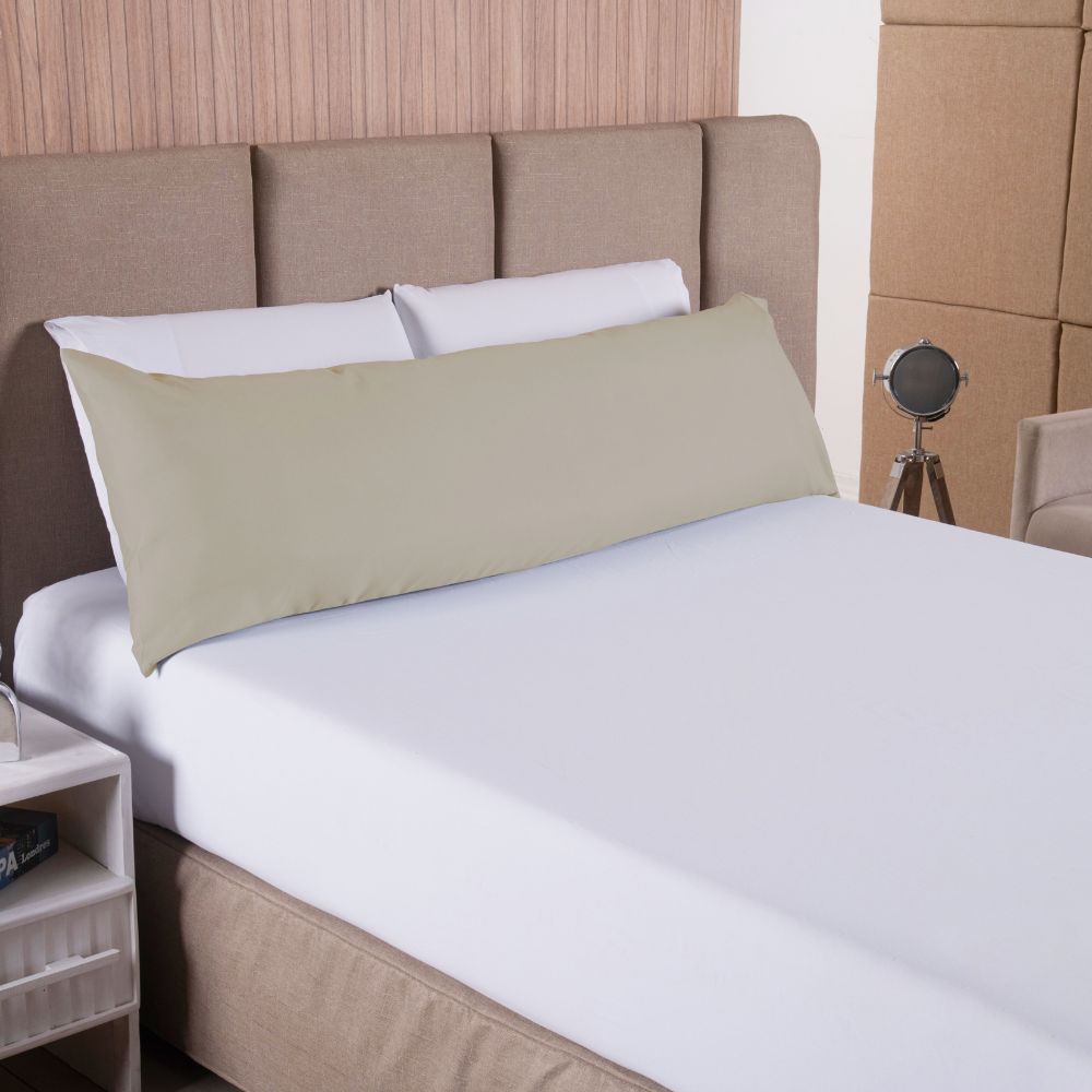 Long body pillow cover made of soft microfiber fabric featuring a smooth and seamless zipper closure — view 3