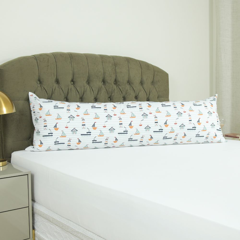 Printed microfiber body pillow case with zipper closure, soft long rectangular pillow cover for bedding — view 3