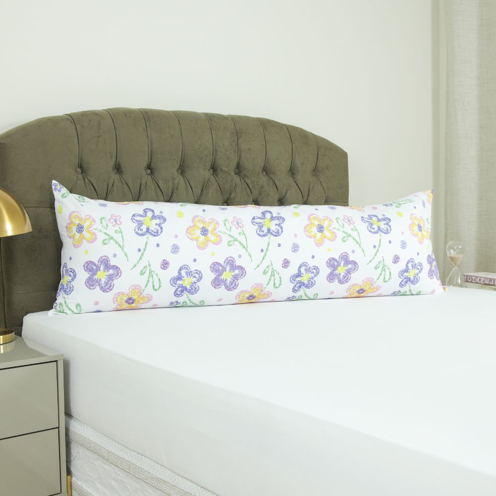 Printed microfiber body pillowcase with secure zipper closure folded neatly for modern bedroom decor styling — view 2