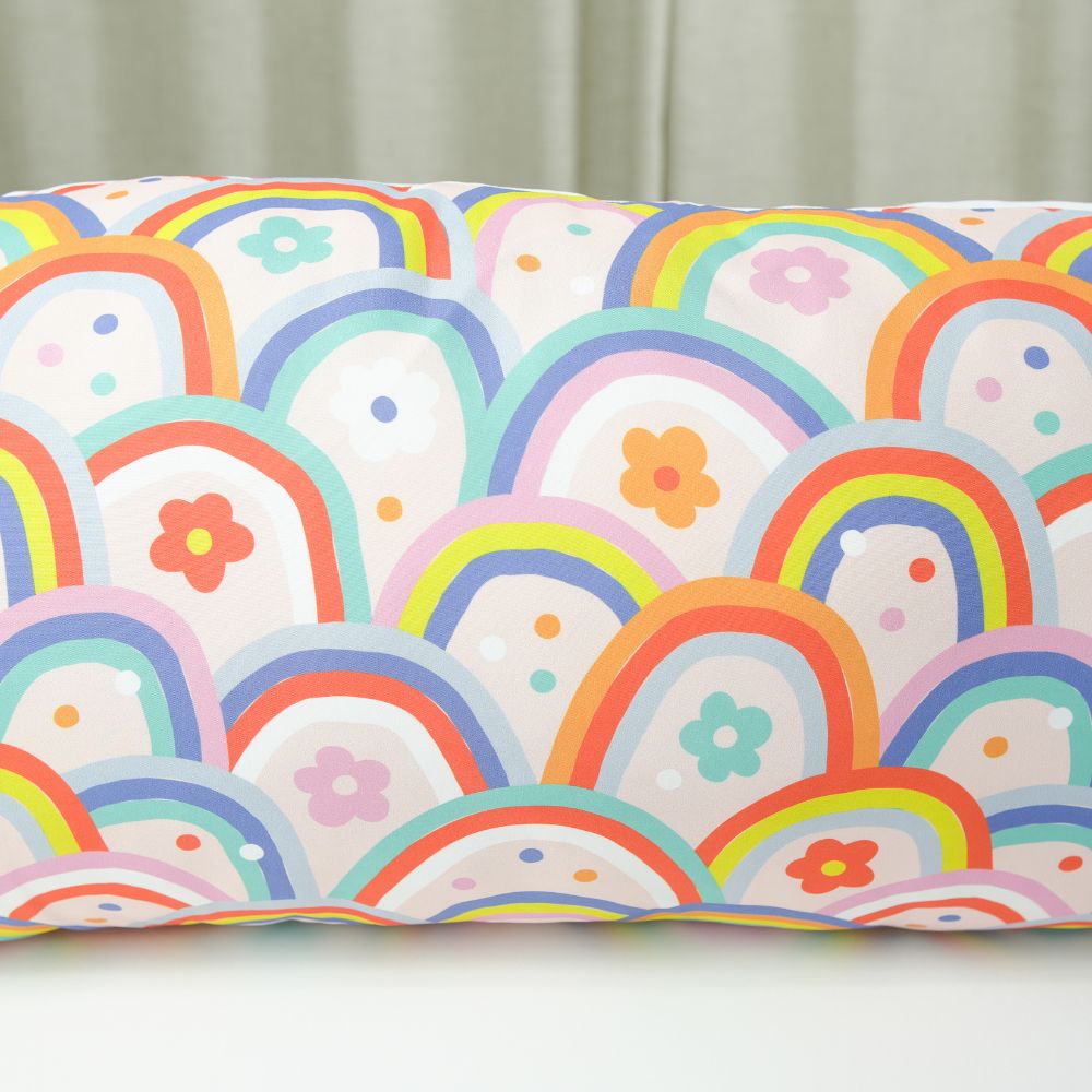 Printed microfiber body pillowcase with zipper closure laid out flat for modern bedroom bedding — view 4