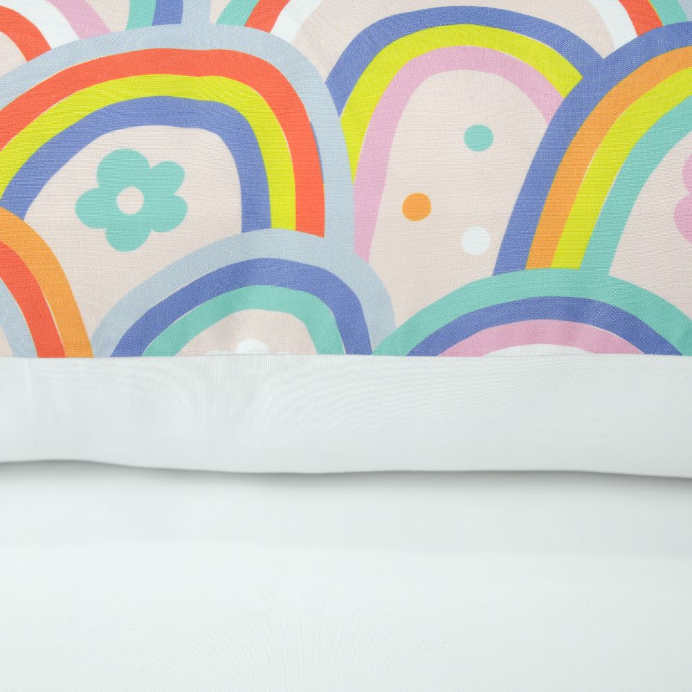 Printed microfiber body pillowcase with zipper closure laid out flat for modern bedroom bedding — view 5