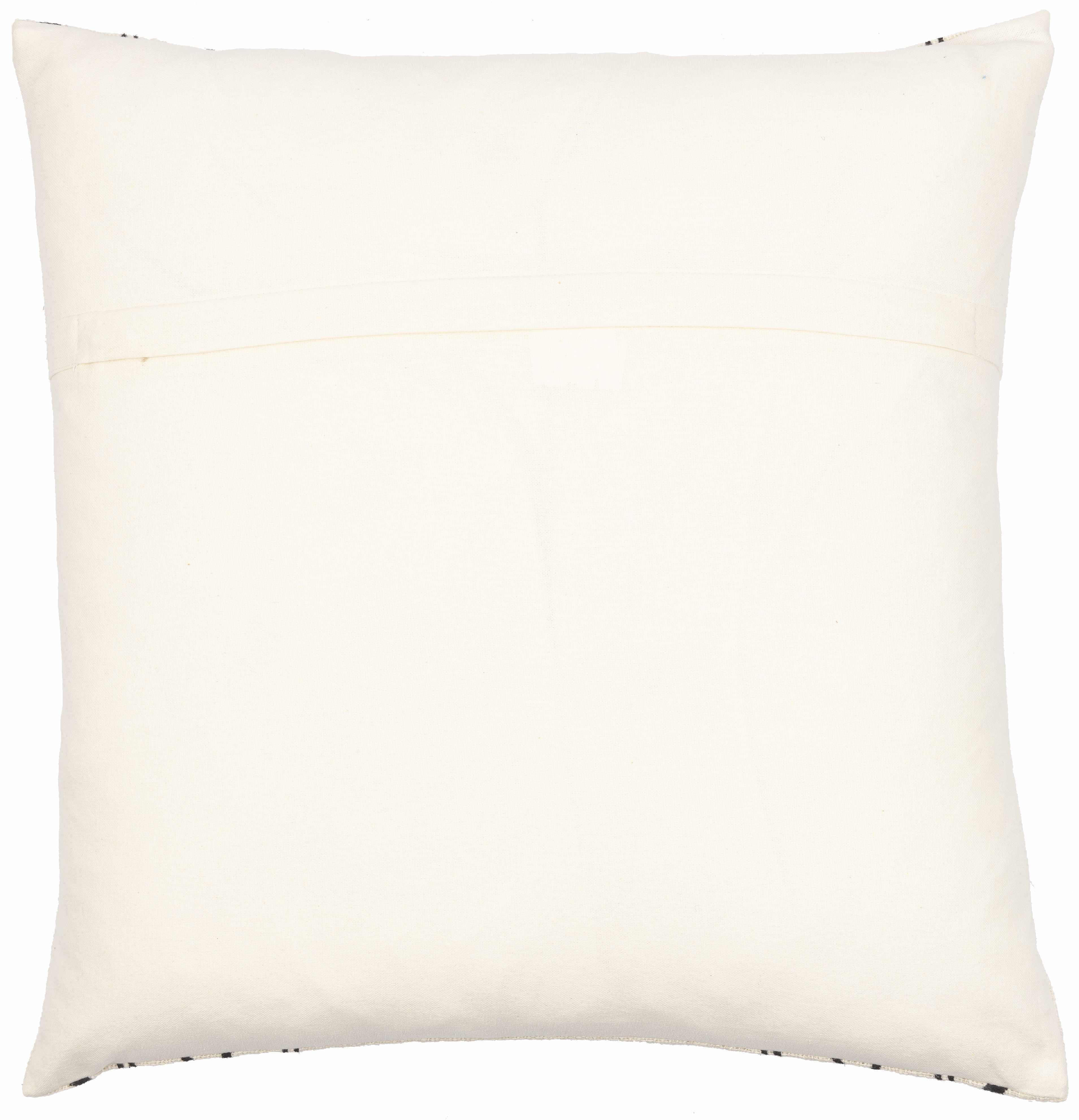 Provost throw pillow in handwoven black and cream cotton with textured bohemian and farmhouse design — view 5