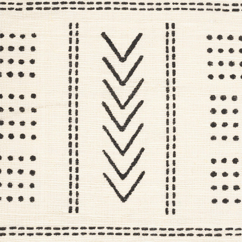 Provost throw pillow in handwoven black and cream cotton with textured bohemian and farmhouse design — view 3