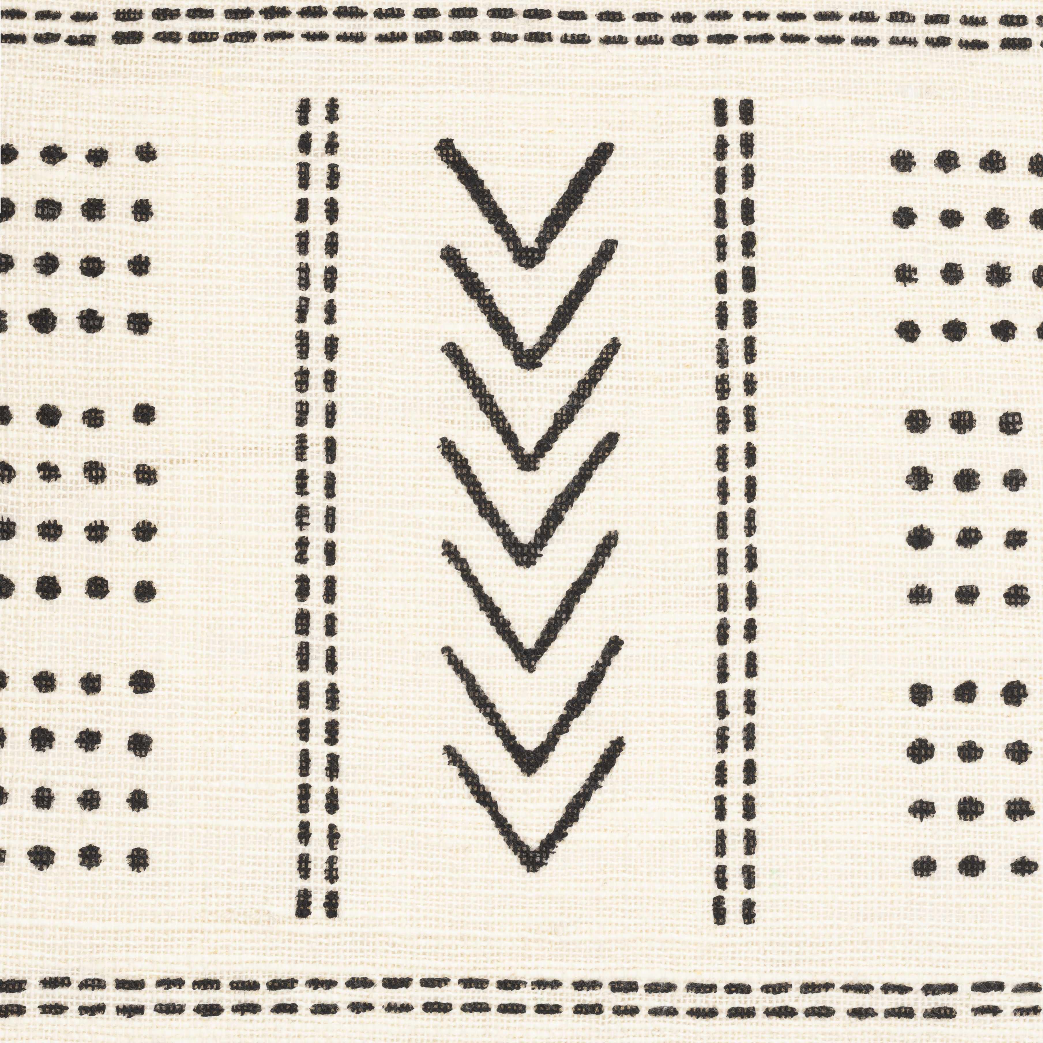Provost throw pillow in handwoven black and cream cotton with textured bohemian and farmhouse design — view 3