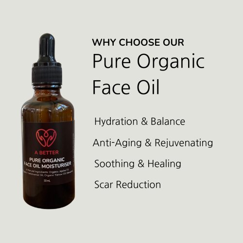 Amber glass 50mL bottle of pure organic face oil moisturiser for natural skincare — view 3