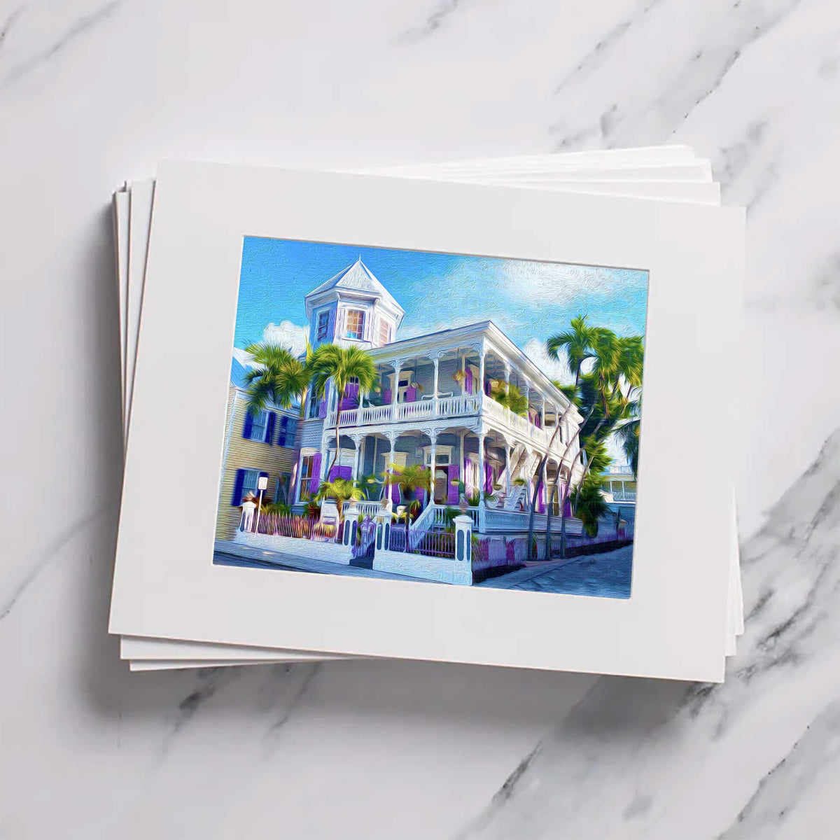 Purple Shutters Matted Print-0