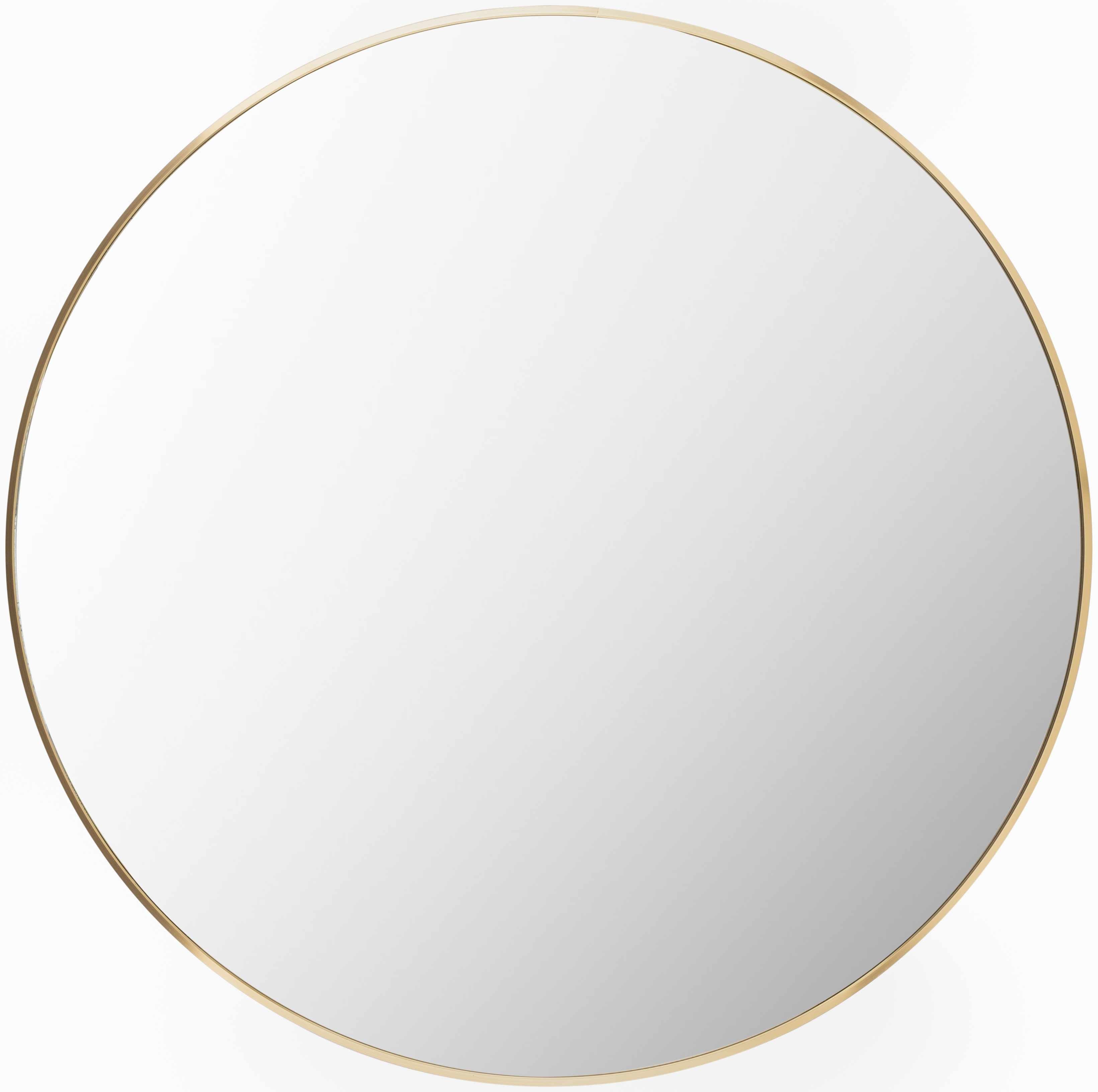 Pontalina round gold wall mirror with a contemporary aluminum frame for elegant modern home decor — view 5