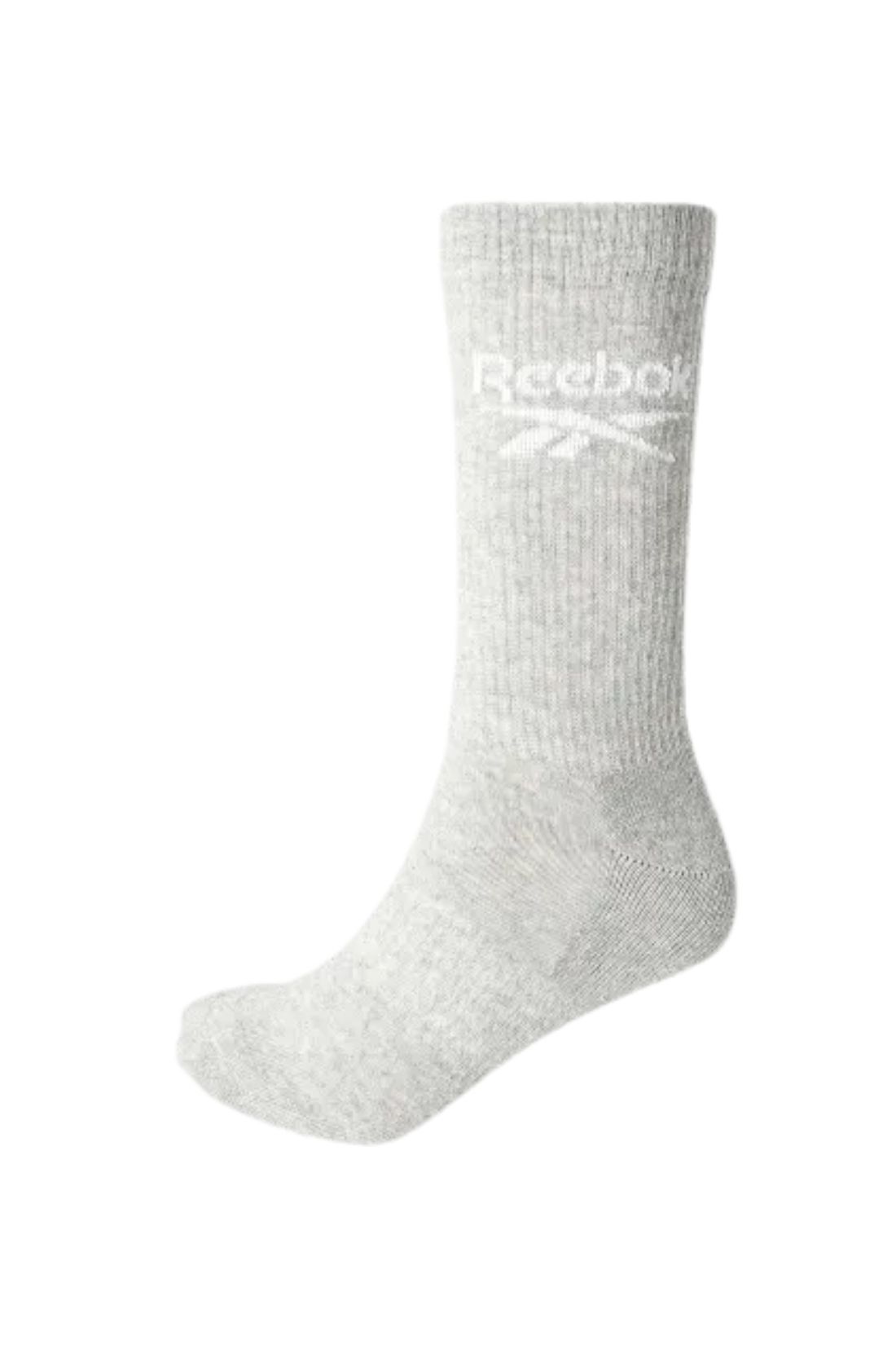 Three-pack of black Reebok classic core crew socks made from stretch cotton with ribbed tops — view 12