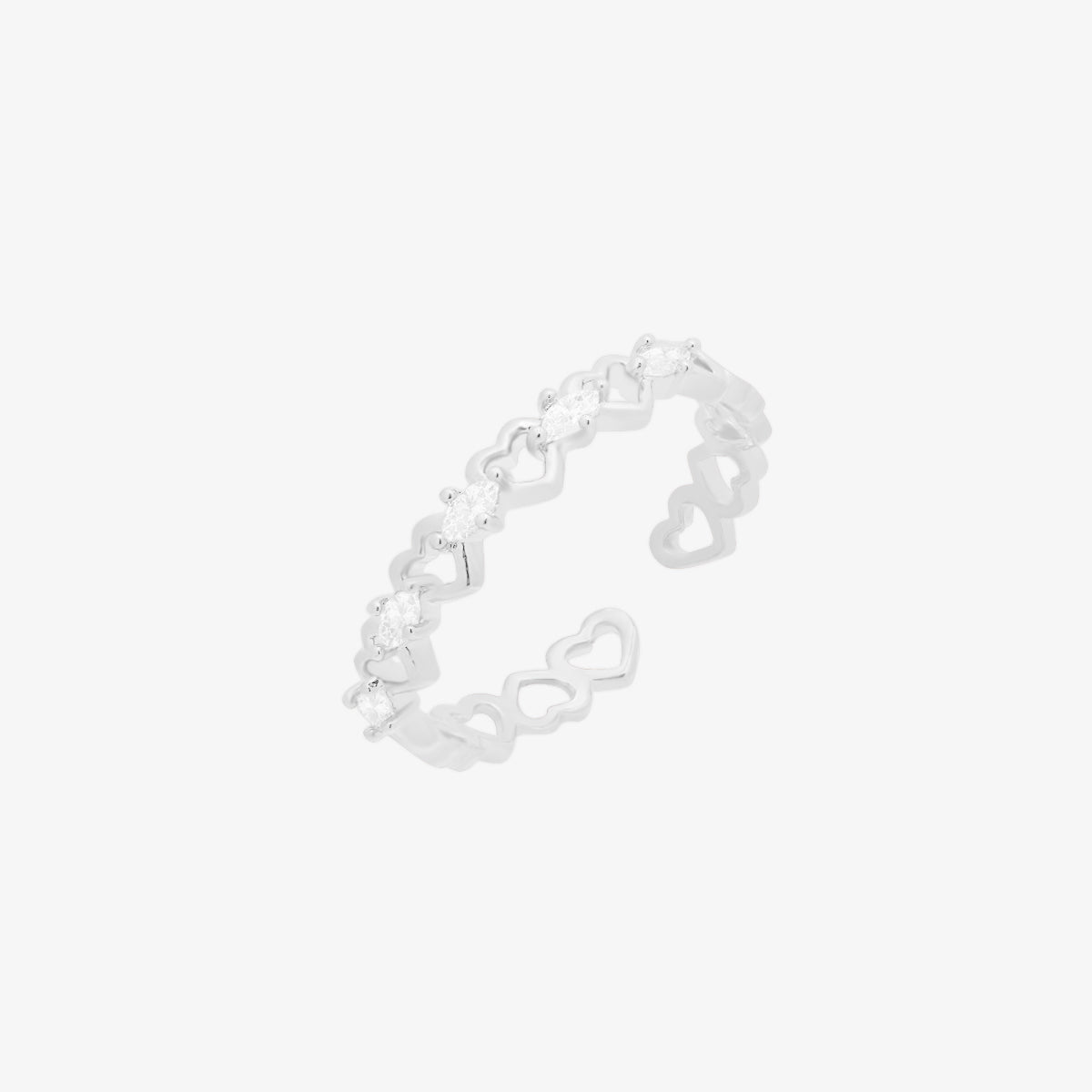 Cubic relay heart ring-5