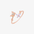 Smoky topaz moonstone butterfly ring-6