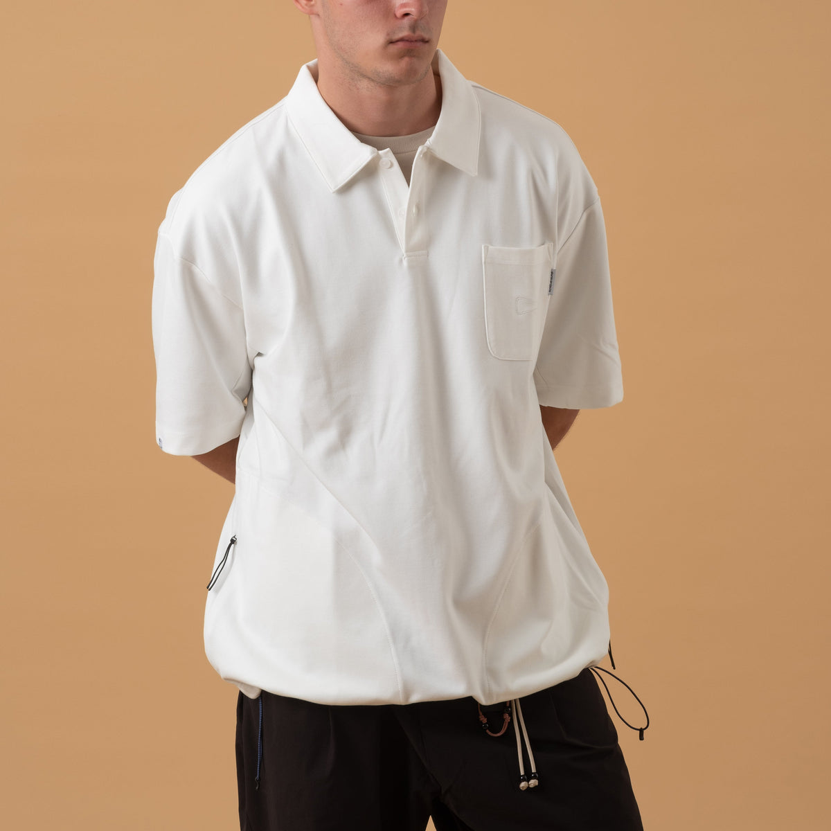 3P Polo Tee / Rayon - White-4