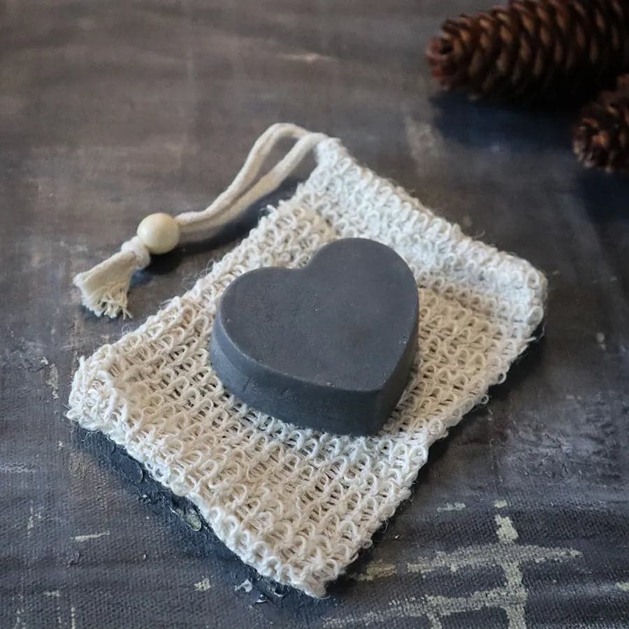 Plant-based rebalancing shampoo and conditioner bar set infused with charcoal and essential oils — view 3