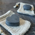 Plant-based rebalancing shampoo and conditioner bar set infused with charcoal and essential oils
