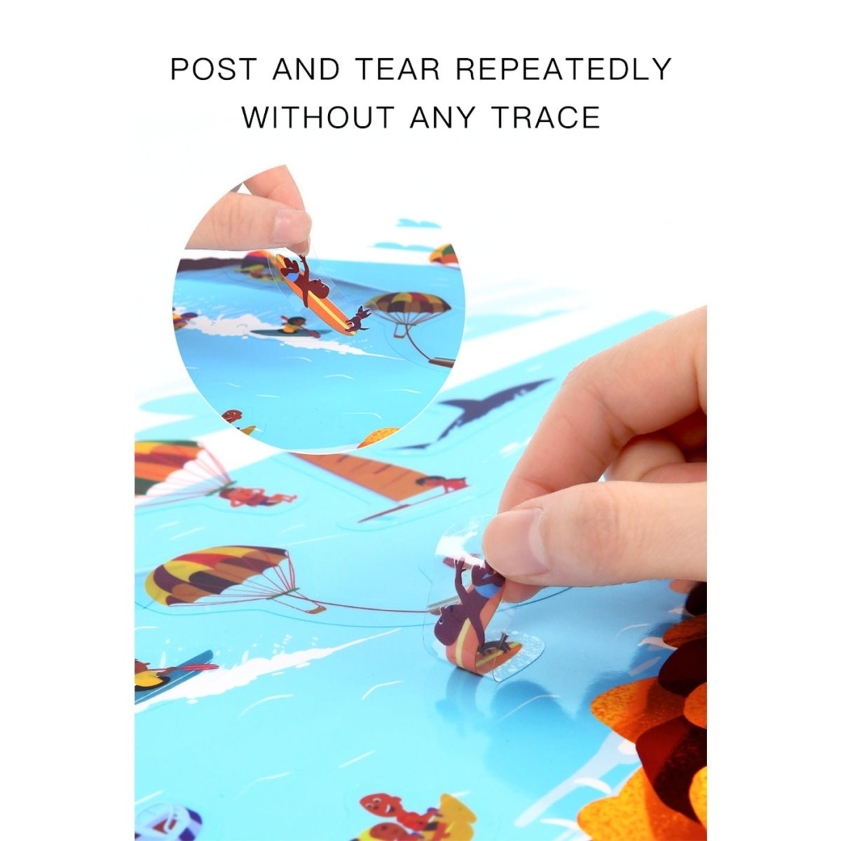 Reusable electrostatic animal sticker book with colorful decals and four themed paper scene board cards — view 4