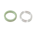 Boho green transparent resin ring set for women showing two stylish circle rings