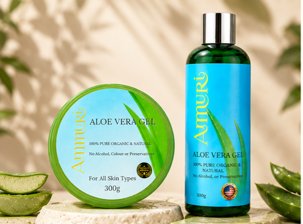 Ammuri Aloe Vera Gel Set 2 Pack Jar + Bottle | Face, Body, Hair & After Sun Care-0