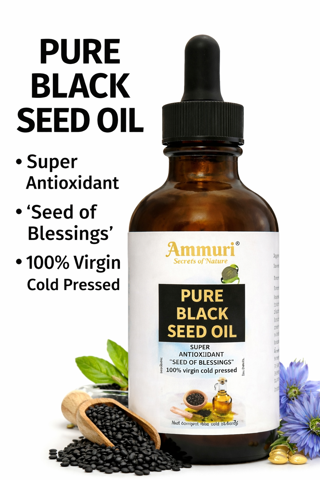 Cold-Pressed Black Seed Oil for Skin & Hair | Ammuri-1