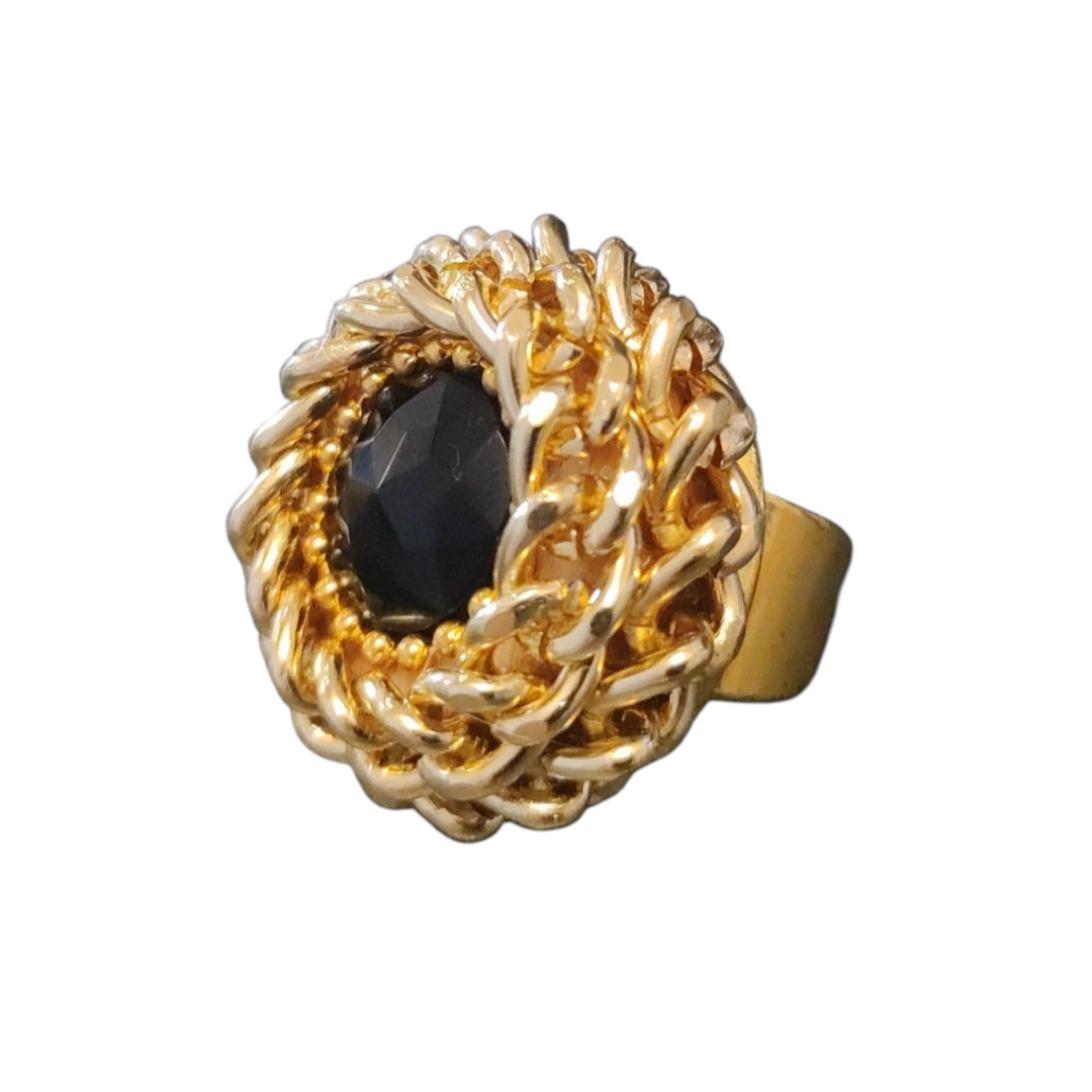Anello Rockabilly Black Gold-0