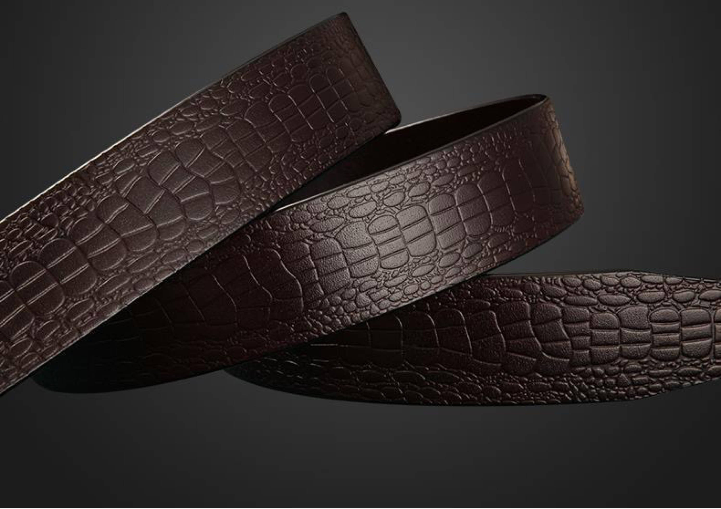 DON JOHN leather belt featuring a sleek metallic buckle and premium durable black strap — view 2