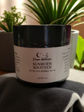 Natural Sun Soother after sun balm jar with soothing herbal ingredients and aloe vera extract