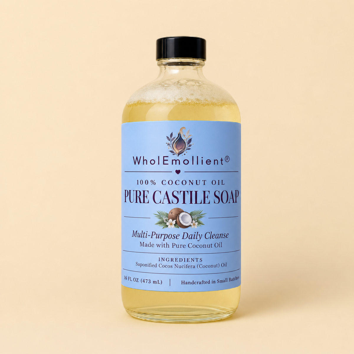 Pure Coconut Oil Castile Soap – All-Natural, Non-Toxic Cleaning Solution-0