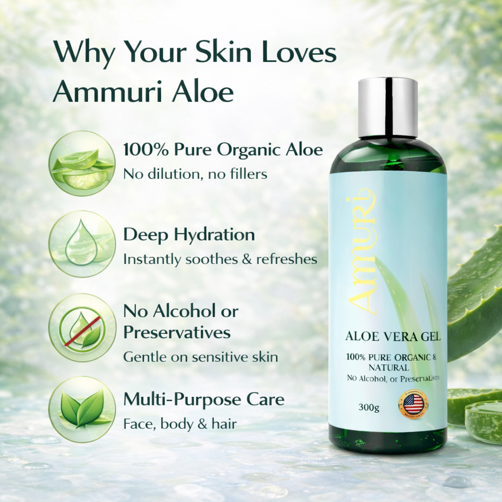 Aloe Vera Gel 300g Bottle – 5 Pack | Ammuri-2