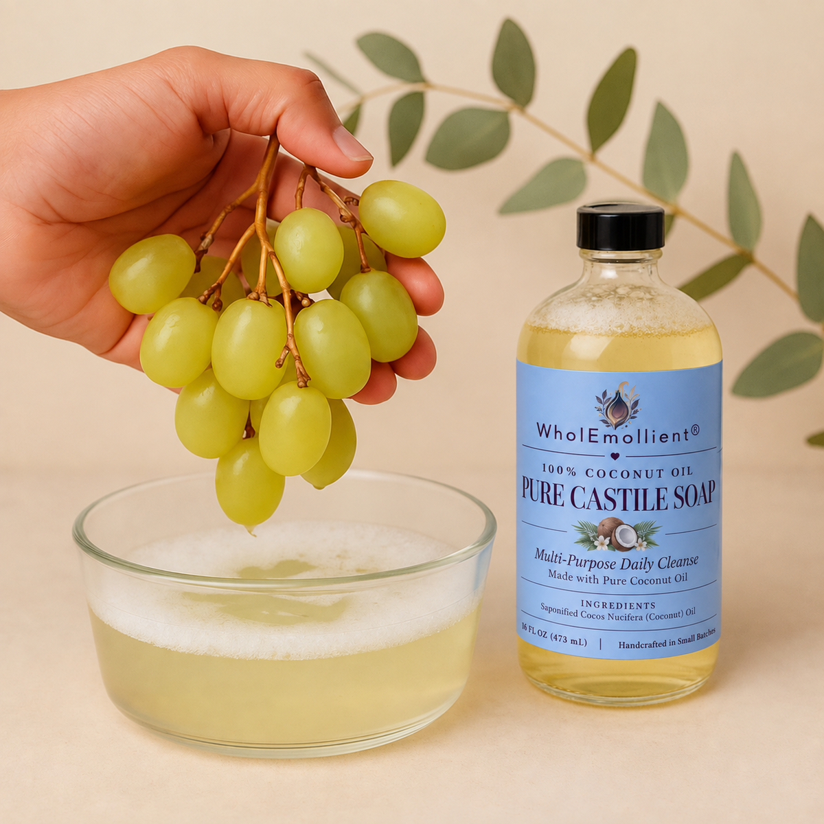 Pure Coconut Oil Castile Soap – All-Natural, Non-Toxic Cleaning Solution-1