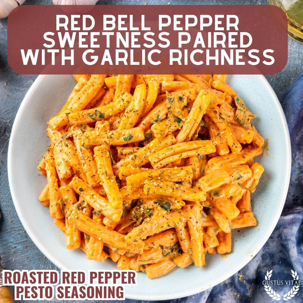 Roasted red pepper pesto seasoning in a small magnetic tin container showing the gourmet spice blend. — view 4
