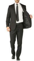 Rod Premium Black 2 Piece Wool Suit Stain Resistant Traveler Suit with 2 Pairs of Pants-0