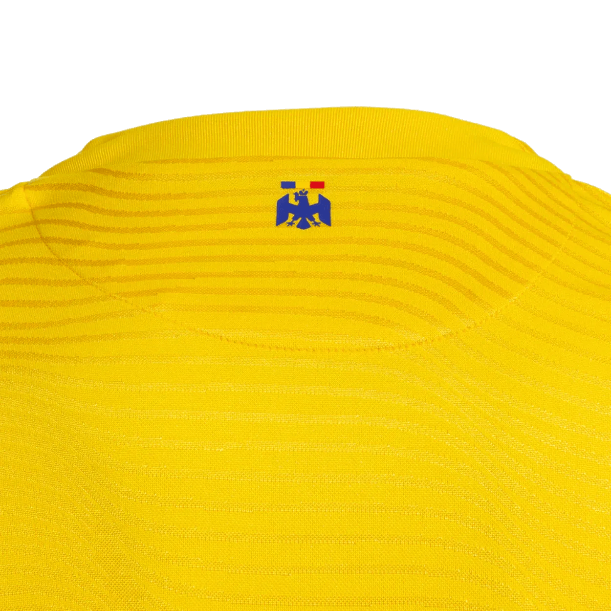Romania home soccer jersey 2025 in classic yellow with breathable fabric and athletic fit — view 4