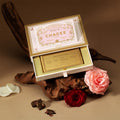 Rose velvet white tea blended with aged Shoumei leaves and premium pink Pingyin rose blossoms