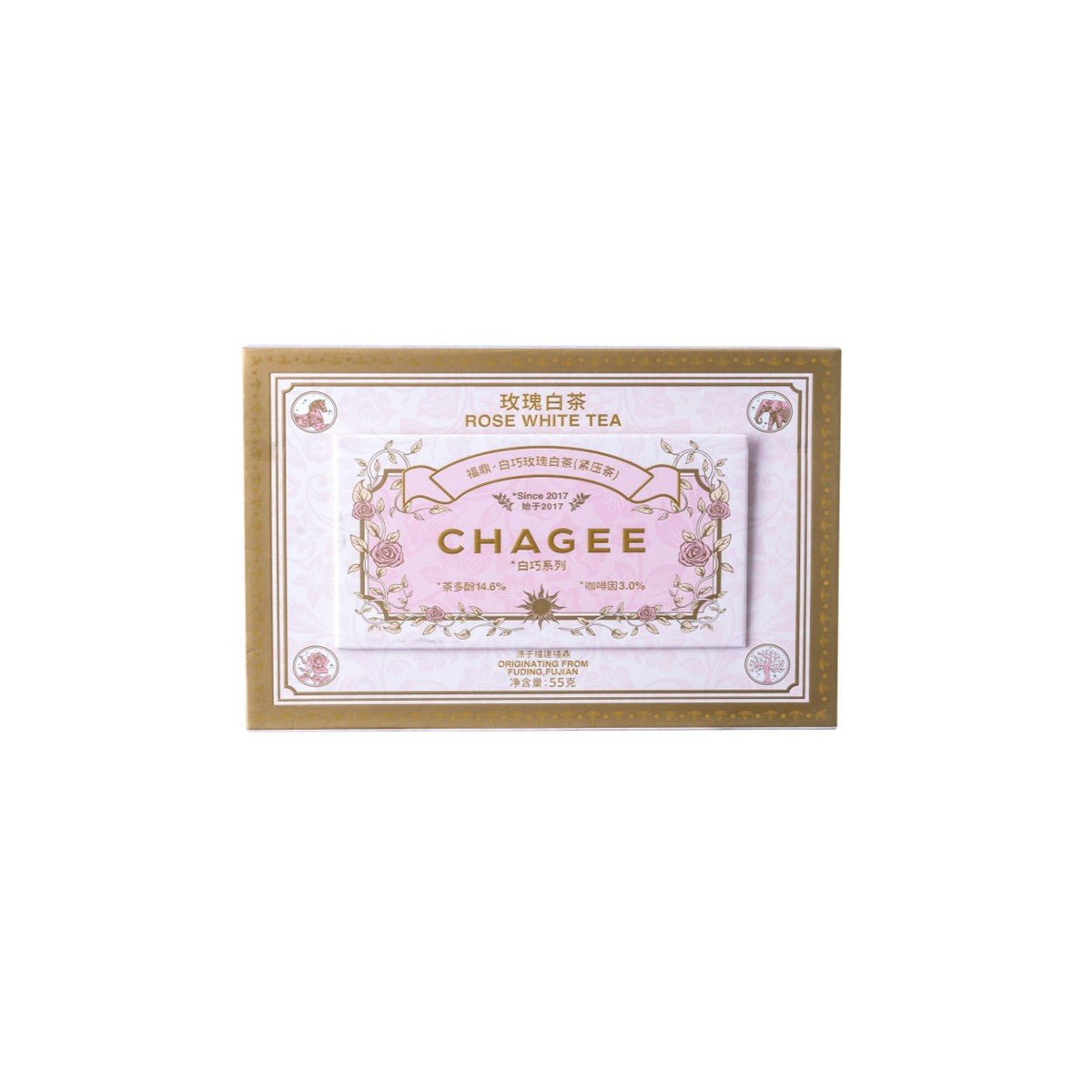 Rose velvet white tea blended with aged Shoumei leaves and premium pink Pingyin rose blossoms — view 2