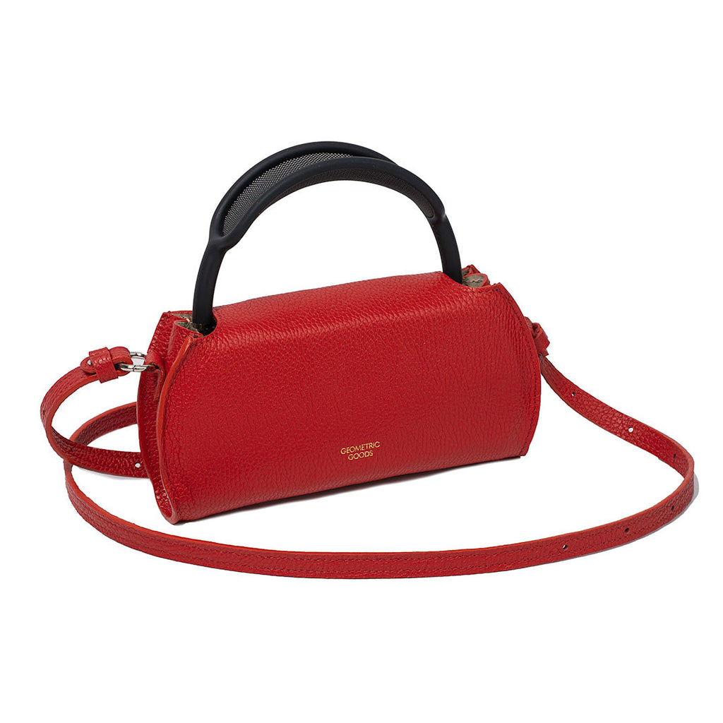 Textured Italian leather shoulder case for AirPods Max with adjustable strap and premium plush interior — view 3