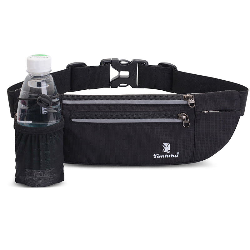 Multifunctional mini fanny pack in black for running hiking and hands-free travel storage — view 2