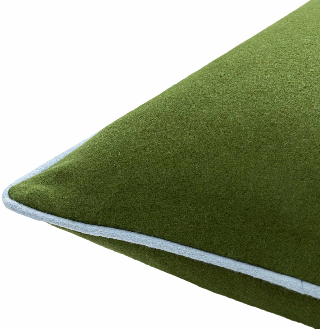 Square lime green contemporary wool blend throw pillow for modern living room decor. — view 3