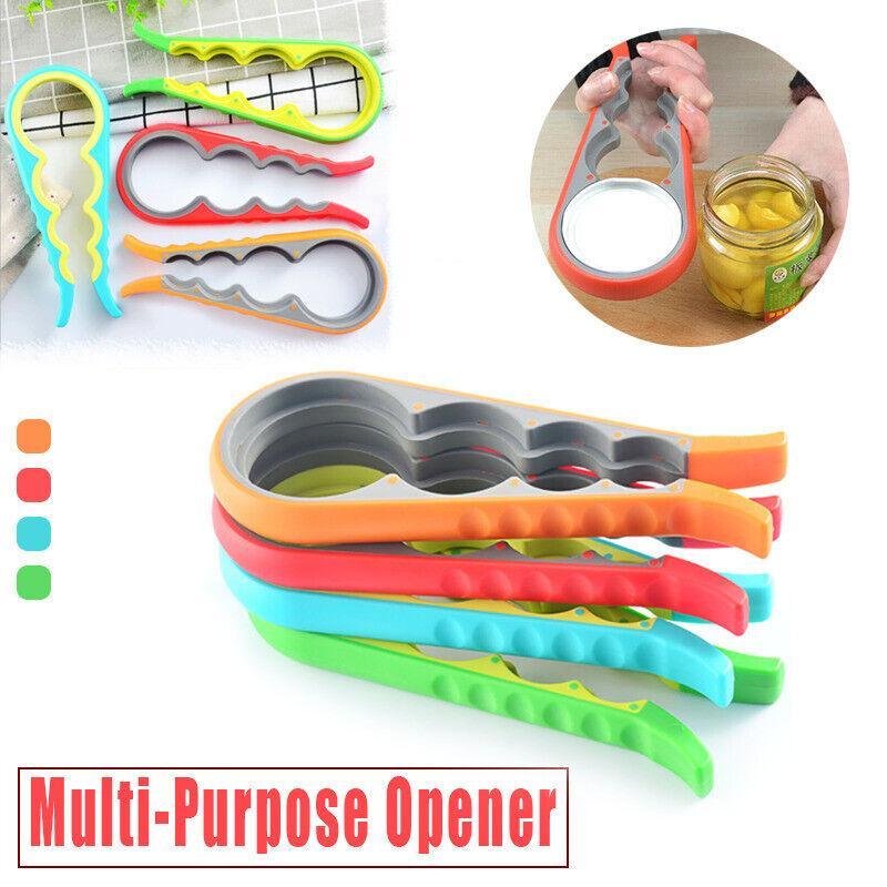 Multi-purpose silicone jar and bottle opener with ergonomic grip for easy, strain-free lid removal