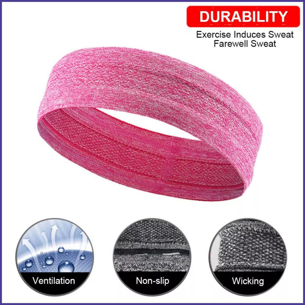 Anti-slip sports headband in breathable polyester with interior silicone grips for active fitness workouts. — view 4